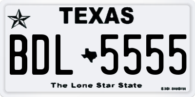 TX license plate BDL5555