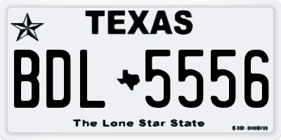 TX license plate BDL5556