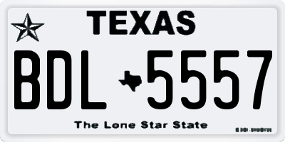 TX license plate BDL5557