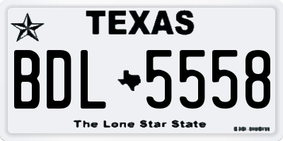 TX license plate BDL5558