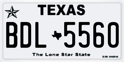 TX license plate BDL5560