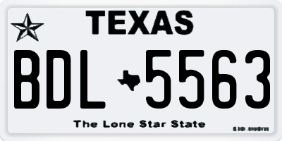TX license plate BDL5563