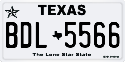 TX license plate BDL5566