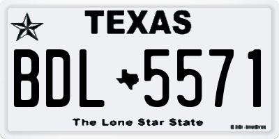 TX license plate BDL5571
