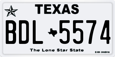 TX license plate BDL5574