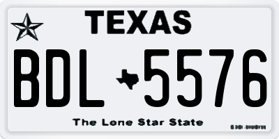 TX license plate BDL5576