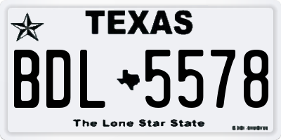 TX license plate BDL5578