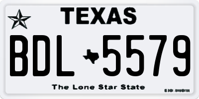 TX license plate BDL5579