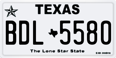 TX license plate BDL5580