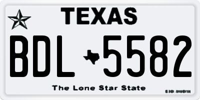 TX license plate BDL5582