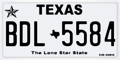 TX license plate BDL5584