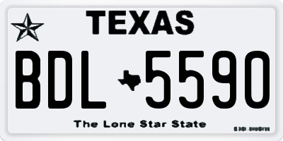 TX license plate BDL5590