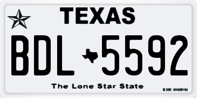 TX license plate BDL5592
