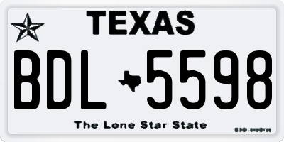 TX license plate BDL5598