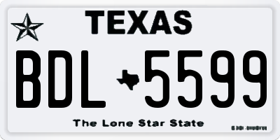 TX license plate BDL5599