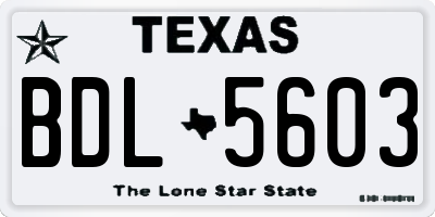 TX license plate BDL5603