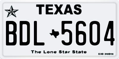 TX license plate BDL5604
