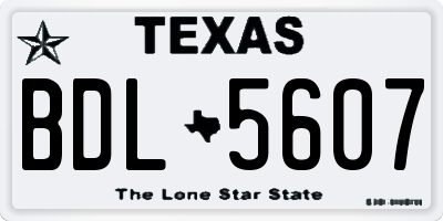 TX license plate BDL5607