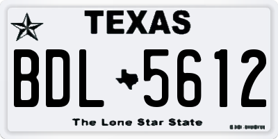 TX license plate BDL5612