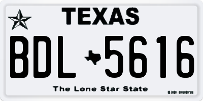 TX license plate BDL5616