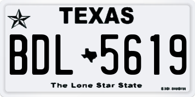 TX license plate BDL5619