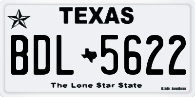 TX license plate BDL5622