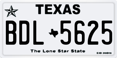 TX license plate BDL5625