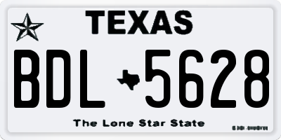 TX license plate BDL5628