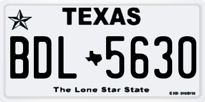 TX license plate BDL5630