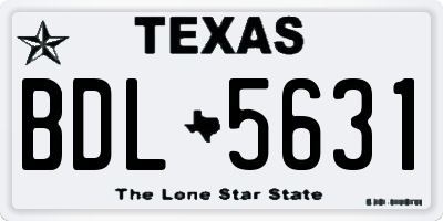 TX license plate BDL5631