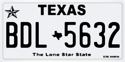 TX license plate BDL5632