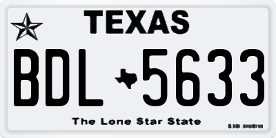 TX license plate BDL5633