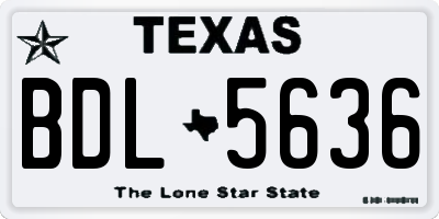 TX license plate BDL5636