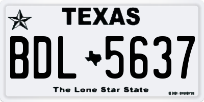 TX license plate BDL5637