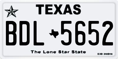 TX license plate BDL5652