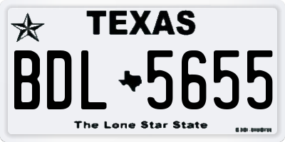 TX license plate BDL5655