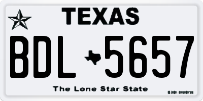 TX license plate BDL5657
