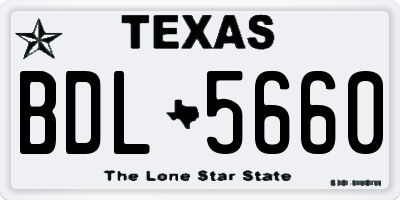 TX license plate BDL5660