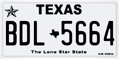 TX license plate BDL5664