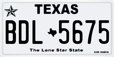 TX license plate BDL5675