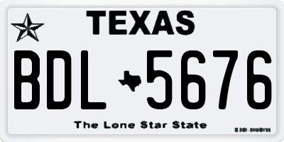TX license plate BDL5676