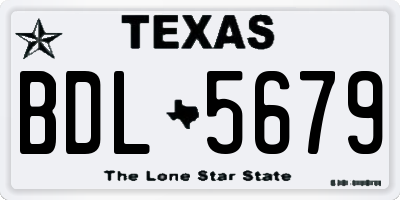 TX license plate BDL5679