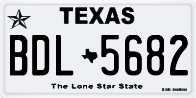TX license plate BDL5682