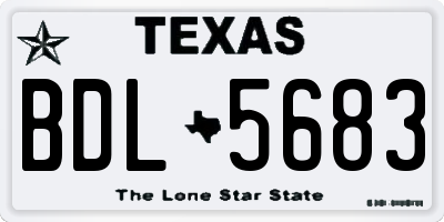 TX license plate BDL5683