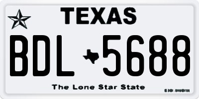TX license plate BDL5688