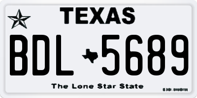 TX license plate BDL5689