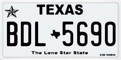 TX license plate BDL5690
