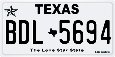 TX license plate BDL5694