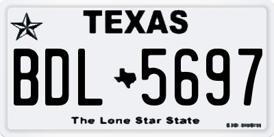 TX license plate BDL5697