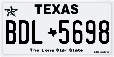 TX license plate BDL5698